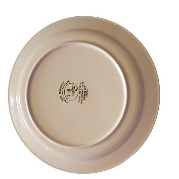 Vintage Cellar Dinner Plates Perimeter Rust Navy White made for Macy's Set of 3 - Picture 2 of 8